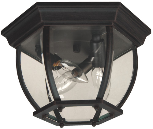 Bent Glass 3 Light Outdoor Flushmount in Textured Black (Z433-TB)