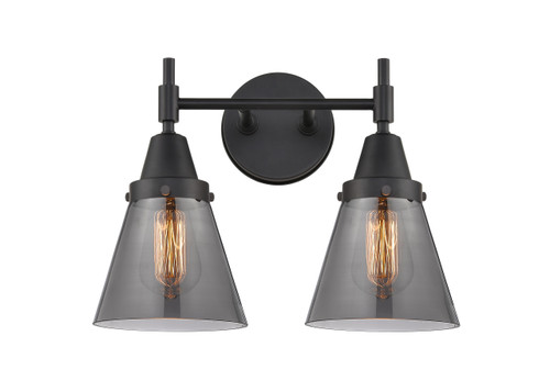 Cone - 2 Light - 15 inch - Matte Black - Bath Vanity Light (447-2W-BK-G63)