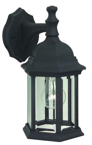 Hex Style 1 Light Outdoor Wall Lantern In Textured Matte Black (Z294-TB)
