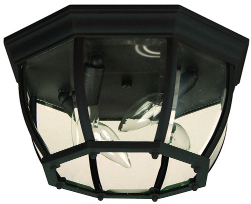 Bent Glass 4 Light Outdoor Flushmount In Textured Matte Black (Z434-TB)