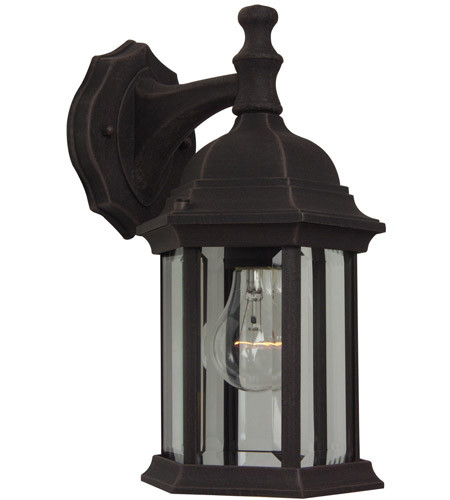 Hex Style 1 Light Outdoor Wall Lantern In Rust (Z294-RT)