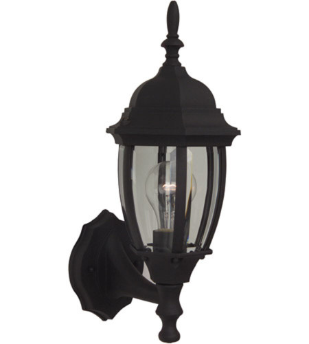 Bent Glass 1 Light Small Outdoor Wall Lantern in Textured Black (Z260-TB)