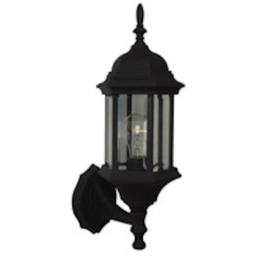 Hex Style 1 Light Outdoor Wall Lantern In Textured Matte Black (Z290-TB)