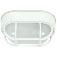 Oval Bulkhead 1 Light Small Flush/Wall Mount in Textured White (Z396-TW)