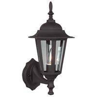 Straight Glass Cast 1 Light Small Outdoor Wall Lantern in Textured Black (Z150-TB)