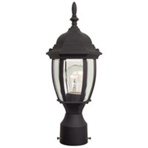 Bent Glass 1 Light Outdoor Post Mount In Textured Matte Black (Z265-TB)