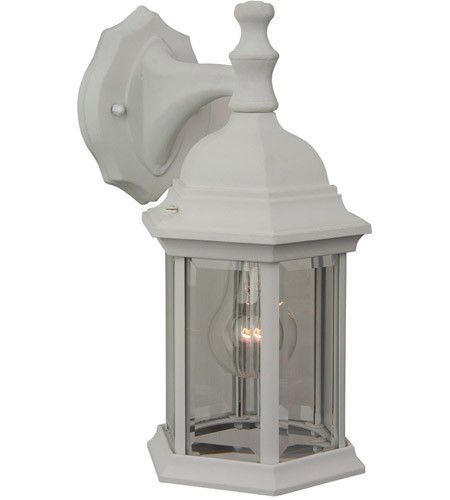 Hex Style Cast 1 Light Medium Outdoor Wall Lantern in Textured White (Z294-TW)