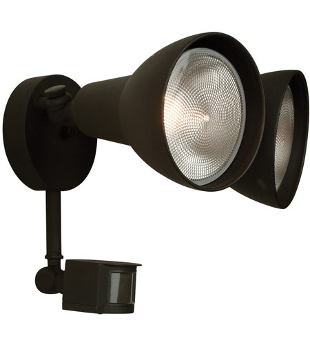 2 Light Covered Flood with Motion Sensor in Textured Black (Z402PM-TB)