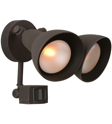 2 Light Covered Flood with Motion Sensor in Rust (Z402PM-RT)