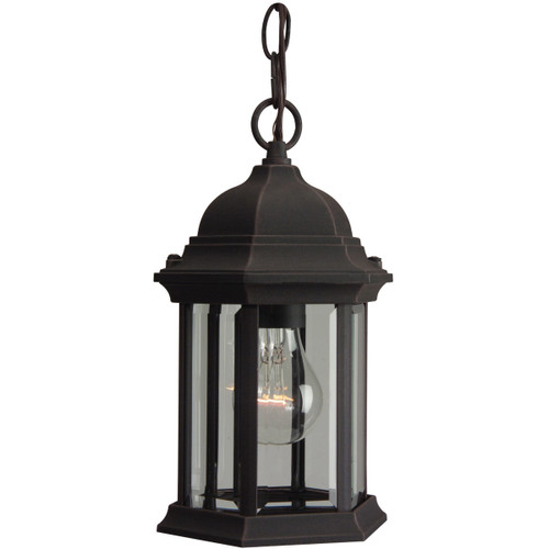 Hex Style 1 Light Outdoor Pendant In Rust (Z291-RT)