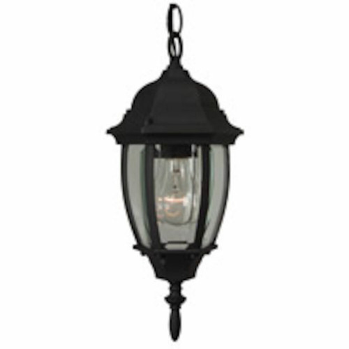 Bent Glass 1 Light Outdoor Pendant In Textured Matte Black (Z261-TB)