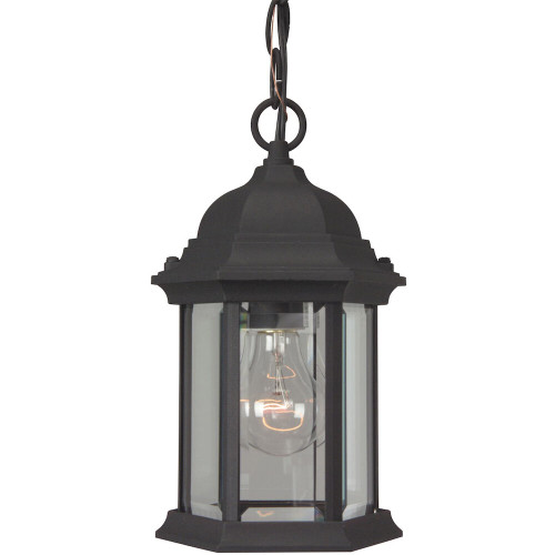 Hex Style 1 Light Outdoor Pendant In Textured Matte Black (Z291-TB)