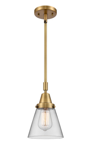 Cone - 1 Light - 6 inch - Brushed Brass - Mini Pendant (447-1S-BB-G62-LED)