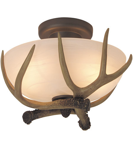 Antler 2 Light Semi Flush In European Bronze (X1611-EB)