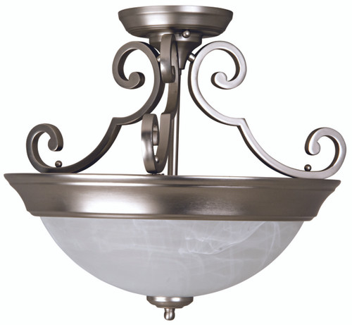 2 Light Semi Flush In Brushed Satin Nickel (X224-BN)