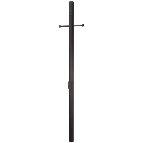 84" Fluted Direct Burial Post w/ Photocell & Convenience Outlet in Textured Black (Z8994-TB)