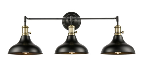 Metro - 3 Light - 37 inch - Black Antique Brass - Bath Vanity Light (443SW-3W-BAB-M15BK-LED)