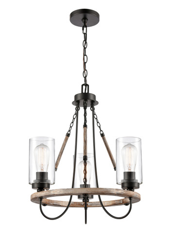 Paladin - 3 Light - 19 inch - Matte Black - Chain Hung - Mini Chandelier (442-3CR-BK-CL-LED)