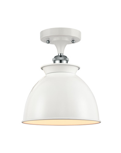 Adirondack - 1 Light - 8 inch - White Polished Chrome - Semi-Flush Mount (516-1C-WPC-M14-W)