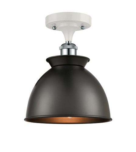 Adirondack - 1 Light - 8 inch - White Polished Chrome - Semi-Flush Mount (516-1C-WPC-M14-BK-LED)