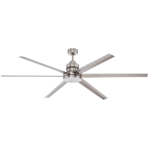 Mondo 72" 6-Blade Ceiling Fan in Brushed Polished Nickel w/ Brushed Polished Nickel Blades; Light Kit Optional (Not Included) (MND72BNK6)