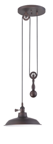 1 Light Pulley Pendant in Aged Bronze (P400-ABZ)