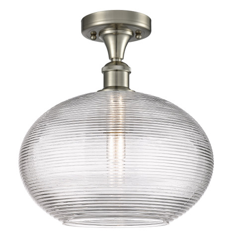 Ithaca - 1 Light - 12 inch - Brushed Satin Nickel - Semi-Flush Mount (516-1C-SN-G555-12CL)