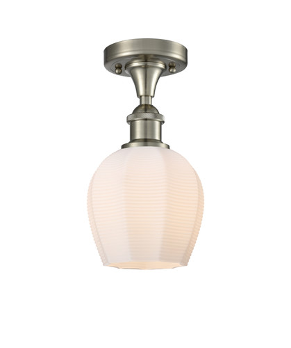 Norfolk - 1 Light - 6 inch - Brushed Satin Nickel - Semi-Flush Mount (516-1C-SN-G461-6)