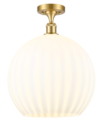 White Venetian - 1 Light - 14 inch - Satin Gold - Semi-Flush Mount (516-1C-SG-G1217-14WV)
