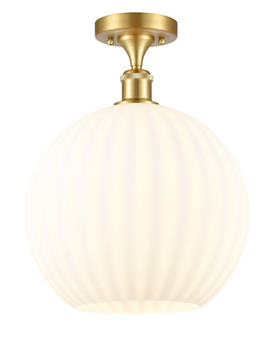 White Venetian - 1 Light - 12 inch - Satin Gold - Semi-Flush Mount (516-1C-SG-G1217-12WV)