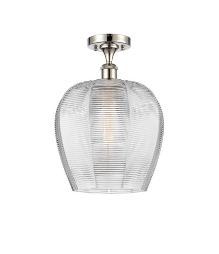 Norfolk - 1 Light - 12 inch - Polished Nickel - Semi-Flush Mount (516-1C-PN-G462-12)