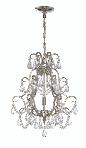 3 Light Mini Chandelier In Polished Nickel (1133C-PLN)