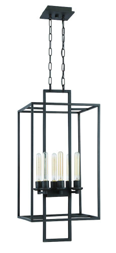 Cubic 6 Light Foyer In Aged Bronze Brushed (41536-ABZ)
