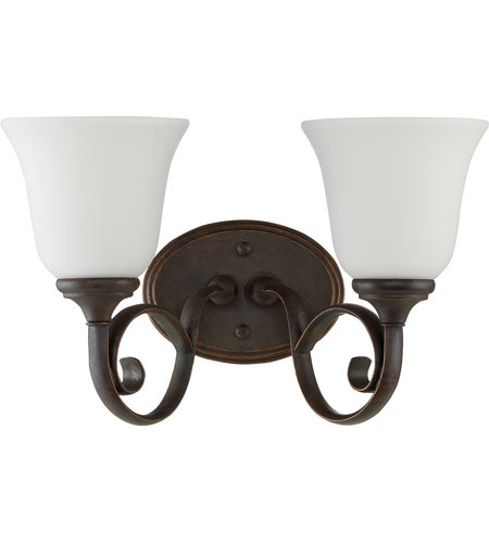Barrett Place 2 Light Vanity In Mocha Bronze With White Glass (24202-MB-WG)