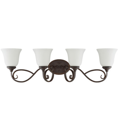 Barrett Place 4 Light Vanity In Mocha Bronze With White Glass (24204-MB-WG)
