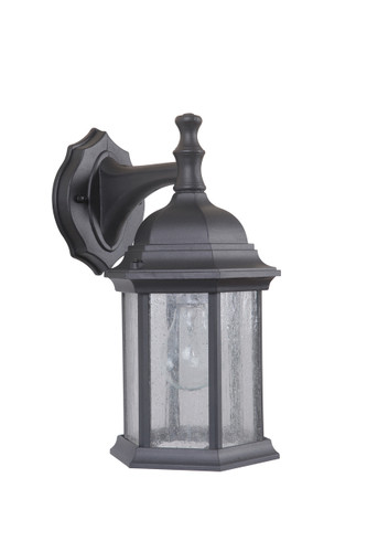 Hex Style 1 Light Outdoor Wall Lantern In Textured Matte Black (Z294-TB-CS)