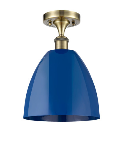 Plymouth - 1 Light - 9 inch - Antique Brass - Semi-Flush Mount (516-1C-AB-MBD-9-BL)