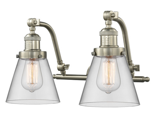 Cone - 2 Light - 18 inch - Brushed Satin Nickel - Bath Vanity Light (515-2W-SN-G62)