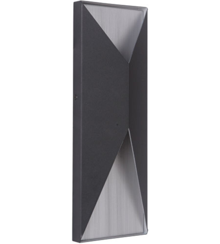 Peak 2 Light Outdoor Sconce In Textured Black/Brushed Aluminum (Z3412-TBBA-LED)