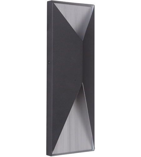 Peak 2 Light Medium LED Outdoor Pocket Sconce in Textured Black/Brushed Aluminum (Z3412-TBBA-LED)