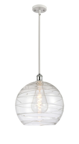Athens Deco Swirl - 1 Light - 14 inch - White Polished Chrome - Pendant (516-1S-WPC-G1213-14-LED)