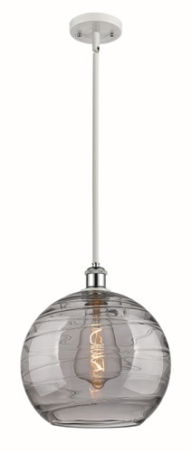 Athens Deco Swirl - 1 Light - 12 inch - White Polished Chrome - Mini Pendant (516-1S-WPC-G1213-12SM)