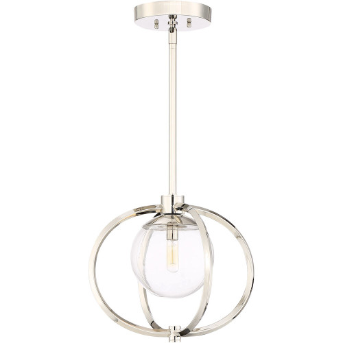 Piltz 1 Light Mini Pendant In Polished Nickel (45591-PLN)