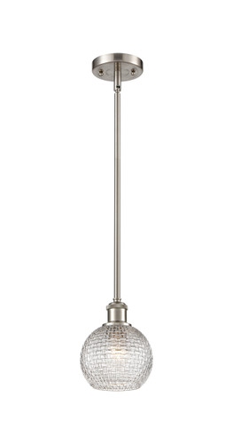 Athens - 1 Light - 6 inch - Brushed Satin Nickel - Mini Pendant (516-1S-SN-G122C-6CL)
