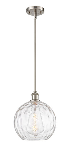 Athens Water Glass - 1 Light - 10 inch - Brushed Satin Nickel - Mini Pendant (516-1S-SN-G1215-10)