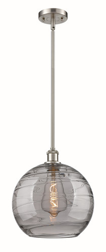 Athens Deco Swirl - 1 Light - 12 inch - Brushed Satin Nickel - Mini Pendant (516-1S-SN-G1213-12SM)