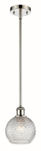 Athens - 1 Light - 6 inch - Polished Nickel - Mini Pendant (516-1S-PN-G122C-6CL)
