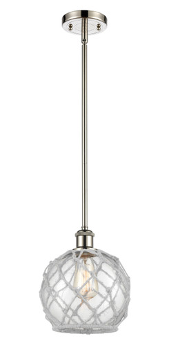 Farmhouse Rope - 1 Light - 8 inch - Polished Nickel - Mini Pendant (516-1S-PN-G122-8RW-LED)