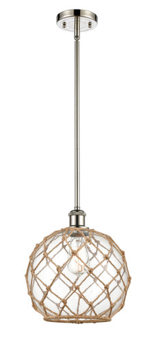 Farmhouse Rope - 1 Light - 10 inch - Polished Nickel - Mini Pendant (516-1S-PN-G122-10RB-LED)