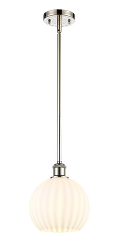 White Venetian - 1 Light - 8 inch - Polished Nickel - Mini Pendant (516-1S-PN-G1217-8WV)